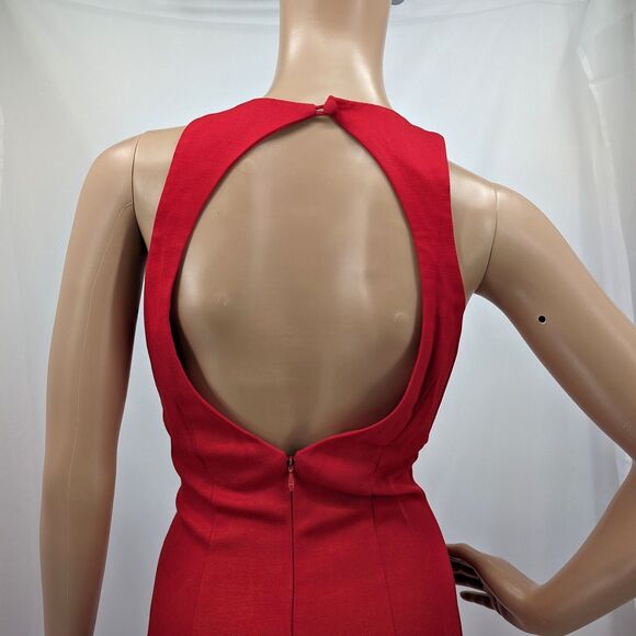 Vintage 1990s Faviana Prom Gown Red Maxi Dress Beaded Siren Pageant Size 3 - Picture 7 of 9